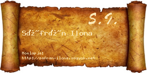 Sáfrán Ilona névjegykártya